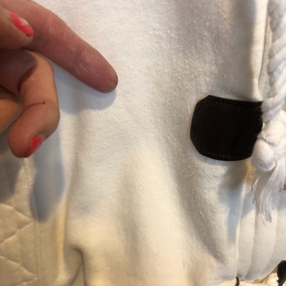 Off white sweater with fleece lined hood - Picture 4 of 7